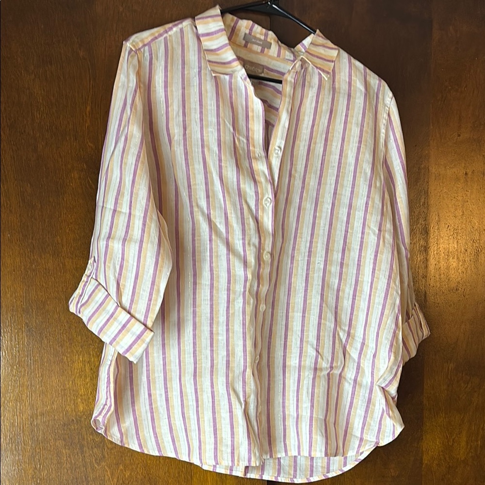 Chico’s Striped Button-Up Shirt